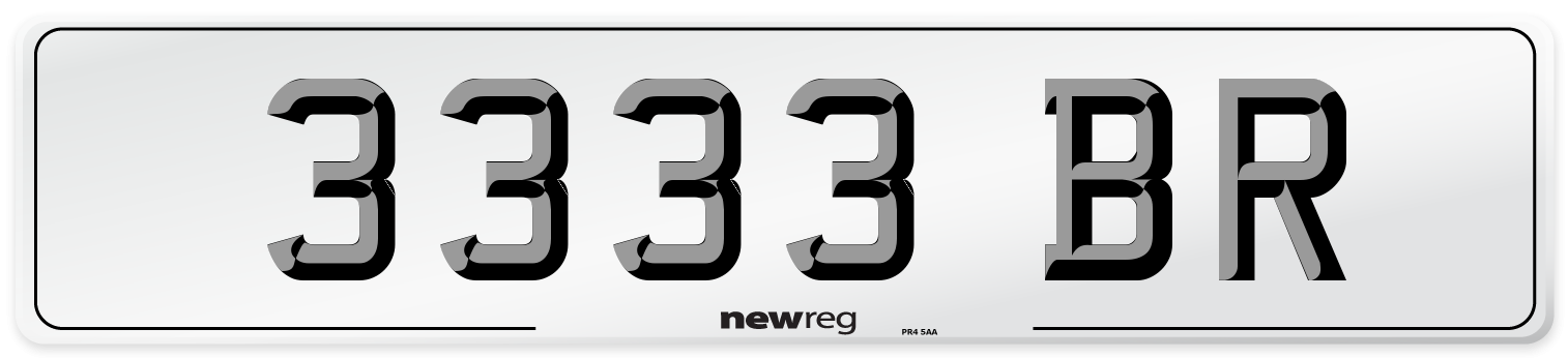 3333 BR Number Plate from New Reg